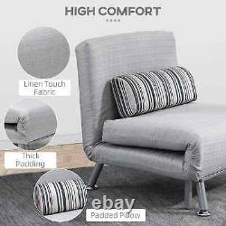 Canapé-lit convertible, fauteuil inclinable, coussin de salon, oreiller, gris sans accoudoir