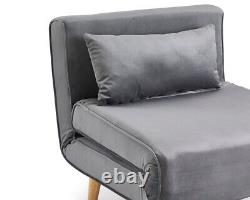 Canapé-lit, fauteuil simple en velours, fauteuil convertible avec chaise et lit d'appoint.