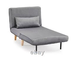 Canapé-lit, fauteuil simple en velours, fauteuil convertible avec chaise et lit d'appoint.
