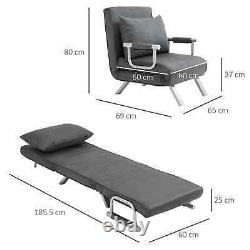 Canapé-lit moderne simple réglable avec dossier inclinable, coussin, fauteuil de salon, siège, oreiller gris