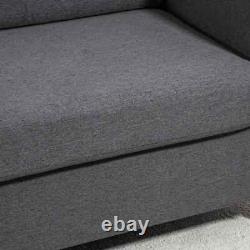 Canapé moderne, fauteuil compact pour salon à 2 places, siège rembourré avec coussin, gris, gain de place