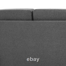 Canapé moderne, fauteuil compact pour salon à 2 places, siège rembourré avec coussin, gris, gain de place