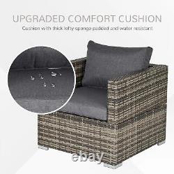 Canapé simple d'extérieur avec coussin rembourré pour jardin ou balcon, gris