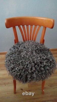 Chaise Coussin Siège Coussin Oreiller Coussin Fourrure Coussin Real Gotland Sheep Grey