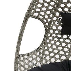 Chaise De Suspension D'oeuf À Balançoire Avec Coussin De Support Et Couverture En Couleur Or, Gris Et Blanc