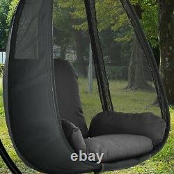 Chaise Swing Egg, Chaise Suspendue Garden Patio, Avec Coussin, Couverture Imperméable