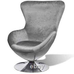 Chaise Velvet Swivel Egg Avec Cushion Ergonomic Living Room Chaise Chambre Gris