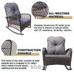 Chaise à bascule de jardin en rotin, fauteuil à bascule en osier pour se détendre, chaise longue à bascule relaxante.