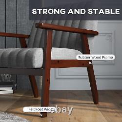 Chaise d'appoint moderne HOMCOM Fauteuil rembourré pour chambre salon gris