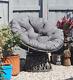 Chaise D'oeuf En Rotin Pivotante Avec Coussin Rembourré Rond Pour Jardin Extérieur Rétro Patio