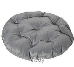 Chaise d'oeuf en rotin pivotante avec coussin rembourré rond pour jardin extérieur rétro patio