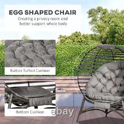 Chaise d'œuf de patio de jardin avec coussin, cadre en acier, siège unique, chaise cocon pod