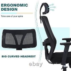 Chaise de bureau ergonomique chaise de bureau en maille avec soutien lombaire réglable 3D Gris