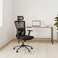 Chaise de bureau ergonomique chaise de bureau en maille avec soutien lombaire réglable 3D Gris