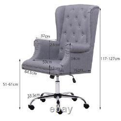 Chaise de bureau pivotante rembourrée en velours/lin/faux cuir pour le bureau à domicile