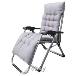 Chaise de gravité zéro avec coussin fauteuil de jardin d'été inclinable transat rembourré.
