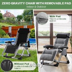 Chaise de jardin rembourrée Barbella Outdoor Zero Gravity Chair pliante