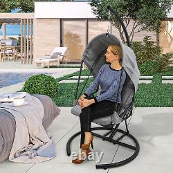 Chaise de jardin suspendue balançoire de patio œuf pliable extérieur meubles transat hamac.