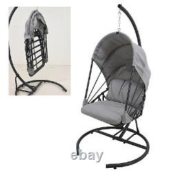 Chaise de jardin suspendue balançoire de patio œuf pliable extérieur meubles transat hamac.
