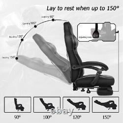 Chaise de jeu ergonomique Fauteuil de bureau exécutif Siège inclinable Coussin de massage Repose-pieds