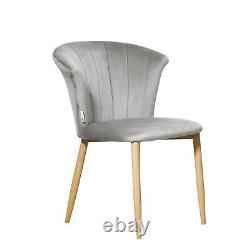 Chaise de salle à manger en velours écrasé avec coquille en forme de pétoncle Elsa Confortable et douce pour la maison