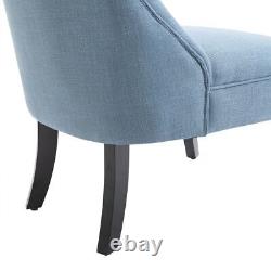 Chaise de salle à manger simple en tissu avec accoudoirs, rembourrée avec un oreiller, pieds en bois massif pour le salon.