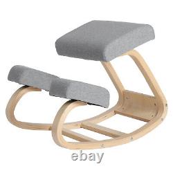 Chaise ergonomique à genoux, soulage les douleurs dorsales, chaise à bascule pour la maison avec coussin en lin doux.