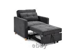 Chaise-lit en chenille gris anthracite disponible et éligible pour une LIVRAISON GRATUITE