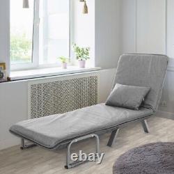 Chaise-lit pliante 3-en-1 moderne en tissu avec oreiller