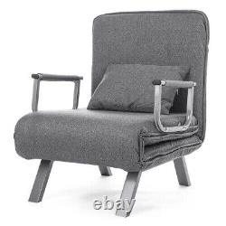 Chaise-lit pliante 3-en-1 moderne en tissu avec oreiller