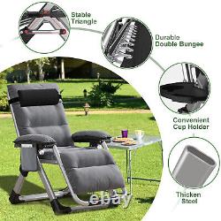 Chaise longue de pelouse à gravité zéro Chaise longue de patio Inclinable pliante Inclinable intérieure
