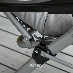 Chaise longue inclinable à gravité zéro pliante avec coussin en gris clair Outsunny 2 PCS