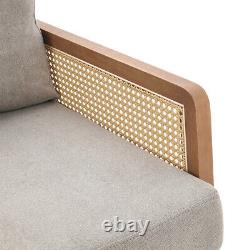 Chaise longue relaxante rembourrée en gris, fauteuil inclinable confortable, canapé avec coussin confortable