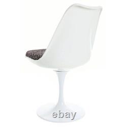 Chaise pivotante Fusion Living White Chelsea 80 cm de hauteur avec coussin de siège gris texturé