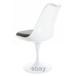 Chaise pivotante blanche Chelsea pour salle à manger/bureau avec divers coussins de couleur