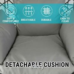 Chaise suspendue d'œuf de jardin de qualité avec cadre en acier et coussin confortable résistant aux intempéries