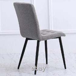 Chaises À Manger Modernes 4x Siège Souple Rembourré Black Iron Legs Side Chair Uk