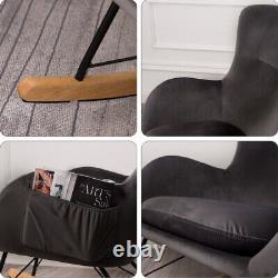 Chaises à dossier haut confortable et relaxante, fauteuil à bascule avec coussin rembourré pour adulte