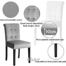 Chaises de cuisine et de salle à manger en velours gris, ensemble de 2, 4, 6 chaises pour la maison, le bureau, la chambre à coucher ou les repas.