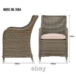 Chaises de jardin avec coussins x 2, Chester Rattan Osier Marron