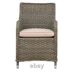 Chaises de jardin avec coussins x 2, Chester Rattan Osier Marron