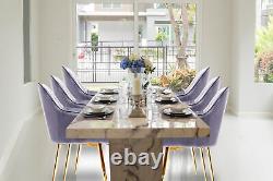 Chaises de salle à manger modernes avec siège rembourré en velours, pieds en métal, chaise de cuisine pour la maison ou le bureau 1/2