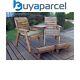 Charles Taylor Fauteuil Inclinable En Bois De Luxe Avec 2 Chaises Longues Et Repose-pieds En Coussin Gris