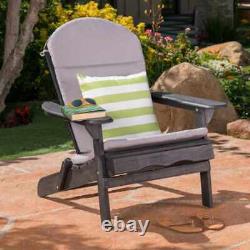 Contemporary Home Living 48.25 Inch Solid Outdoor Patio Adirondack Chaise Coussin