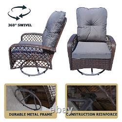 Coussin de chaise à bascule intérieure pivotante à 360° en rotin pour patio