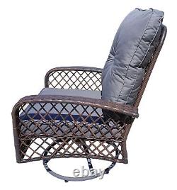 Coussin de chaise à bascule intérieure pivotante à 360° en rotin pour patio