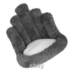 Coussin de chaise mignon en forme de 5 doigts gris, doux et épais