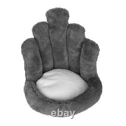 Coussin de chaise mignon en forme de 5 doigts gris, doux et épais