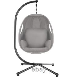 Coussin de chaise suspendue pour oeuf avec support, siège de balançoire de jardin intérieur/extérieur de grande taille