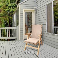 Coussin de siège haut rembourré pour chaise de jardin extérieure avec attaches pour décoration de patio et salle à manger.